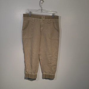 Urban Life Cropped Linen Cargo Joggers